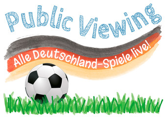 Public Viewing Fußball WM, Ball mit Rasen, alle Deutschland Spiele live