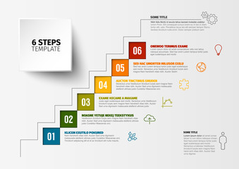 Vector progress six steps template