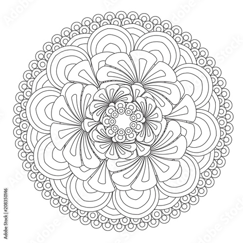 Flower Mandala Vector Illustration Oriental Pattern Vintage Decorative Elements Islam Arabic
