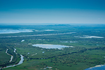 Fototapeta na wymiar Danube Delta Aerial View over Unique Nature