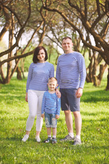 Fototapeta premium happy family in summer park