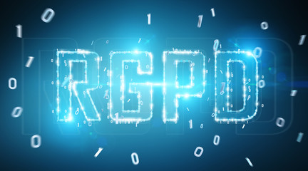 Digital GDPR interface 3D rendering