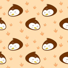 Smile animal face seamless pattern vector illustration 
