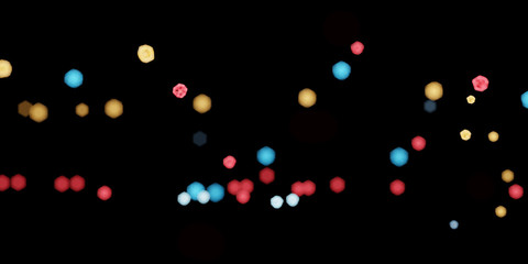 Bokeh traffic light at night in the street of a big city