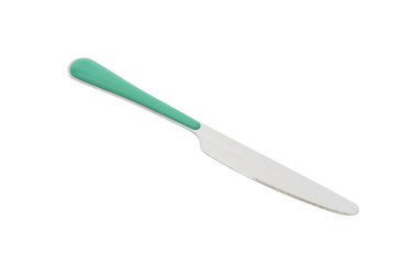 Table knife with green handle