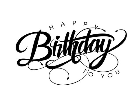 Happy Birthday greeting card with lettering design 