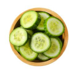 bowl of sliced cucumber