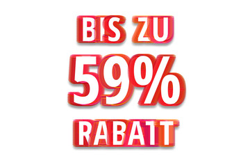 bis zu 59% Rabatt - weißer Hintergrund rote Schrift für Symbol / Schild