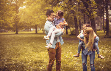 Fototapeta premium Happy sunny day at park.