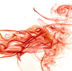 Red smoke on white background