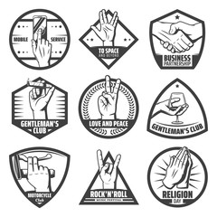 Vintage Hands Labels Set