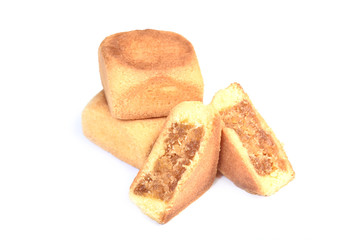 Taiwan pineapple pastry cake on white background