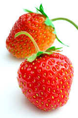 Red berry strawberry isolated on white background.