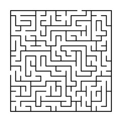 Black and white simple maze puzzle, vector