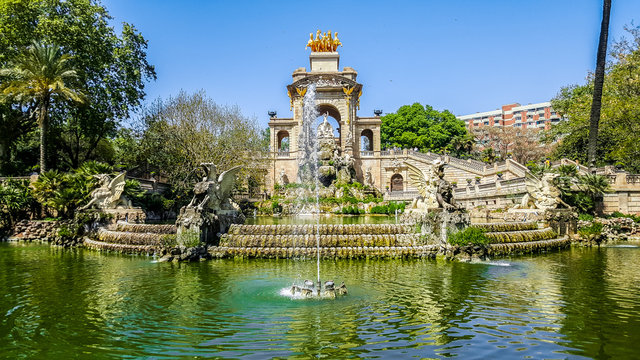 Fountain Cascada in the Parc de la Ciutadella (Citadel Park). Barcelona, Spain.