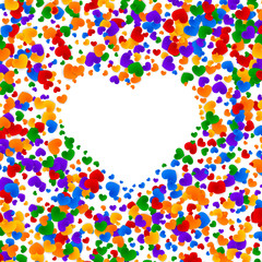 LGBT pride greeting card, gay love celebration, rainbow background, vector illustration