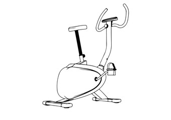 sketch of an exercise bike vector.