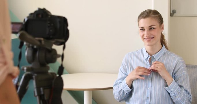 Girl unzips buttons her shirt she removed camera
