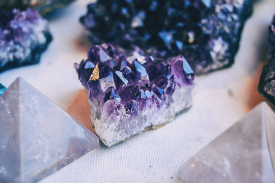 a piece of the amethyst mineral