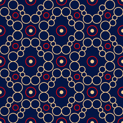 Geometric seamless pattern. Colored red and blue background