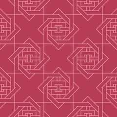 Red and pale pink geometric ornament. Seamless pattern