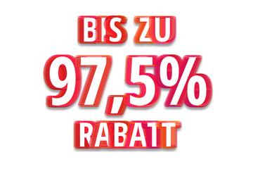 bis zu 97,5% Rabatt - weißer Hintergrund rote Schrift für Symbol / Schild