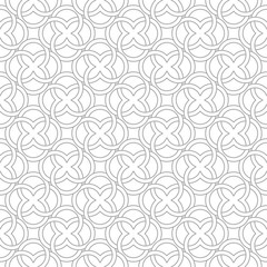 Gray geometric ornament on white background. Seamless pattern