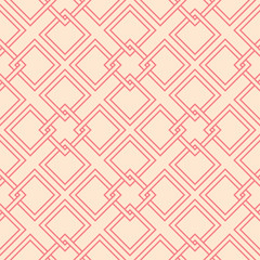 Red and beige geometric ornament. Seamless pattern
