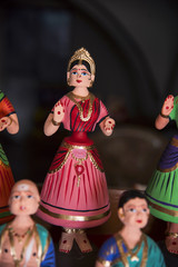 Bobbing head or bobble dolls for sale near the Art Gallery, Maratha Royal Palace, Thanjavur, Tamil Nadu