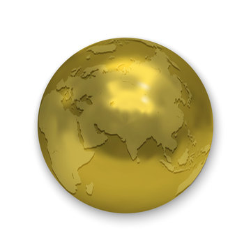 Golden Earth globe icon