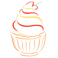 Ice cream or cake, berry