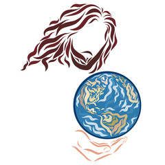 God holds the Earth in his hand
