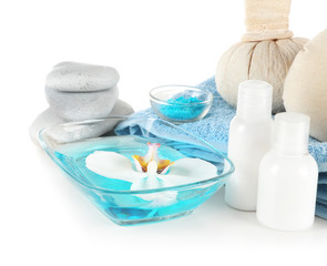 Beautiful spa composition on white background