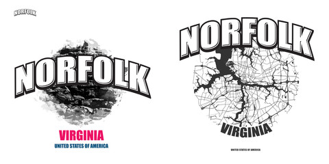 Norfolk, Virginia, two logo artworks