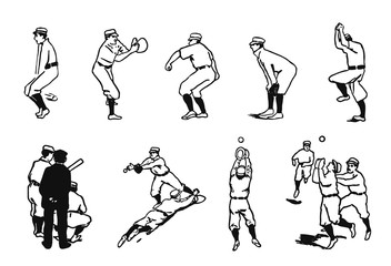 Baseball Player Set #vector #isolated - Baseball Spieler Set