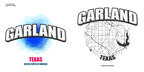 Garland, Texas, two logo artworks