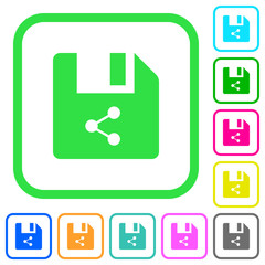 Share file vivid colored flat icons