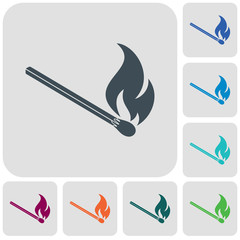 Match fire icon vector