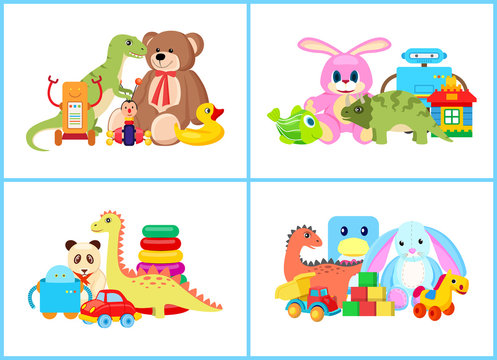 Toys for Children Collection Vector Illustration