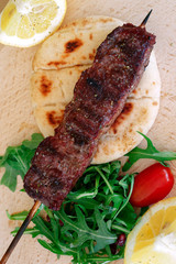 barbecue, barbecue meat on a stick, souvlaki 