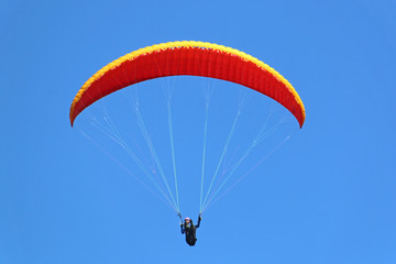 Paraglider flying
