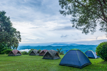 Dome tent on campsite