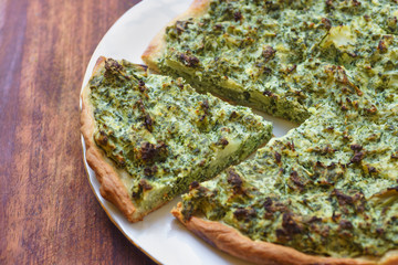 Vegetarian pizza with broccoli and cauliflower