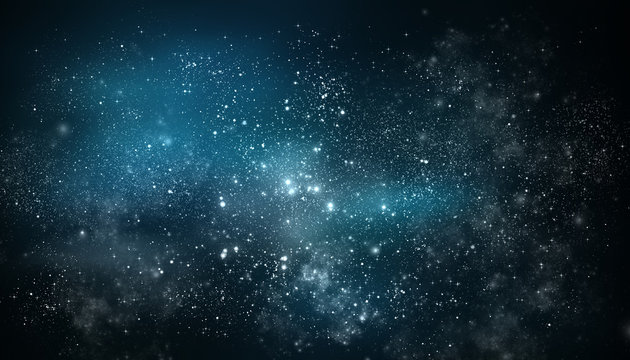 Nebula and galaxy./ Universe filled with stars.	