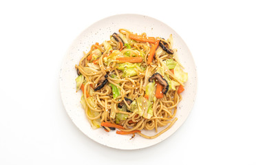 stir-fried yakisoba noodle with vegetable