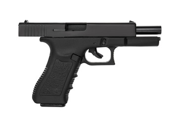 black gun pistol isolated on white