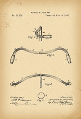 1897 Patent Velocipede handle bar Bicycle archival history invention 