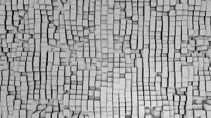 3D render Digital background of the many white squares
