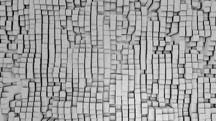 3D render Digital background of the many white squares