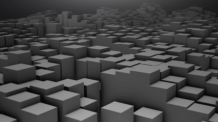 3D render Digital background of the many grey squares
